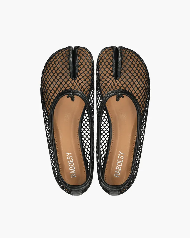 Fishnet Tabi Ballet Flats made by Raboesy