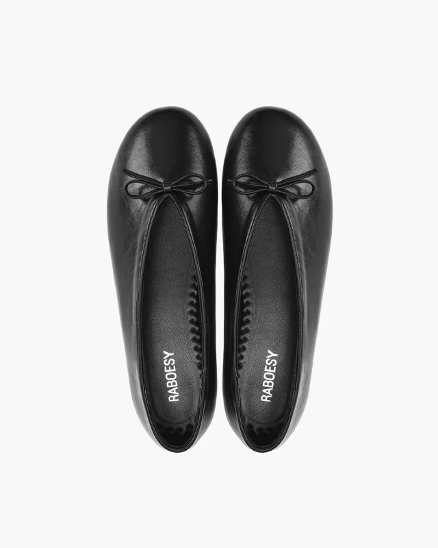 Round Toe Bow Knot Ballet Flats made by Raboesy
