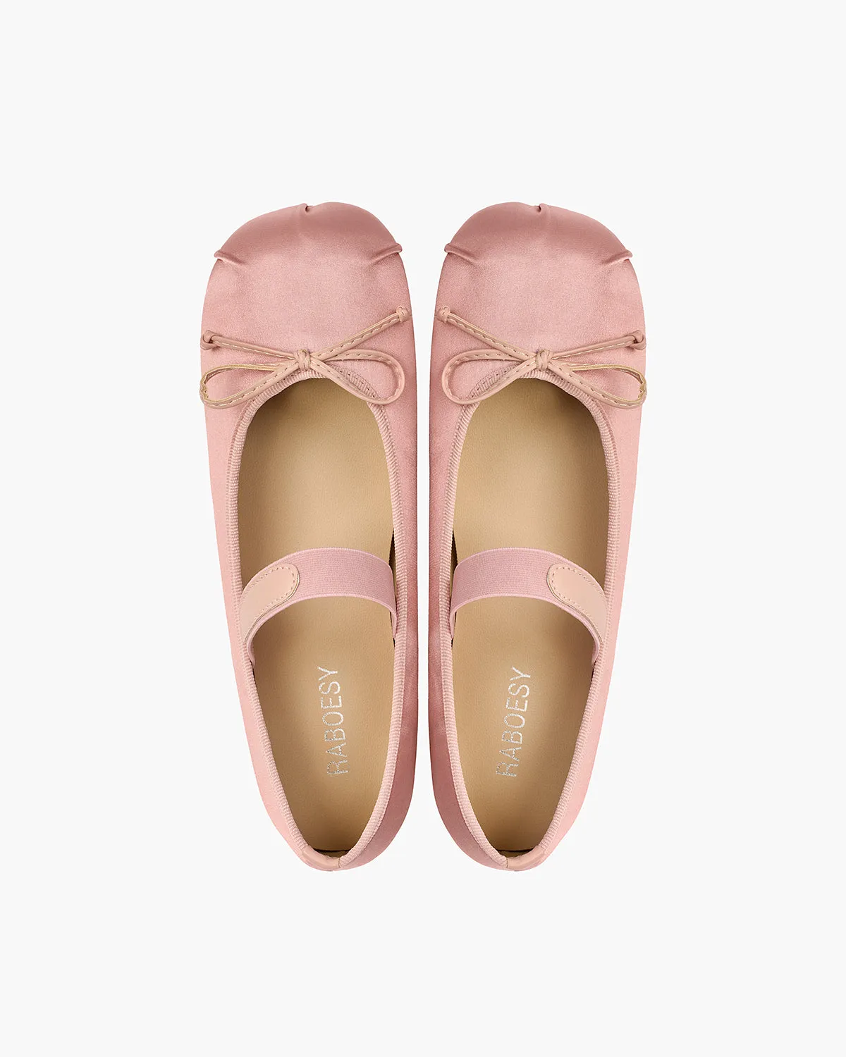 Satin Bow Tie Square Toe Ballet Flats sold by Raboesy