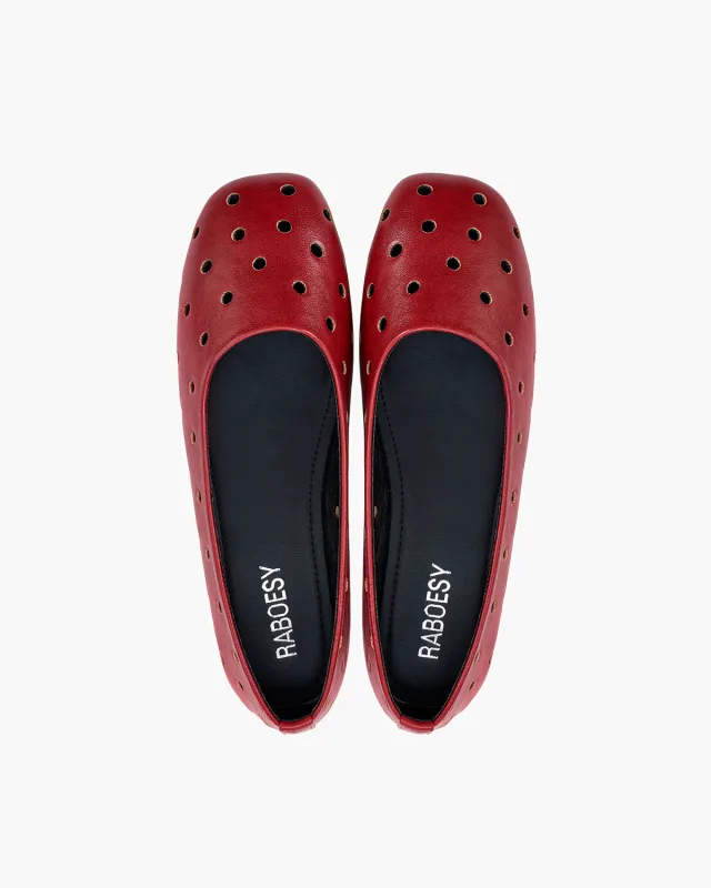 Dot Cutout Ballet Flats made by Raboesy