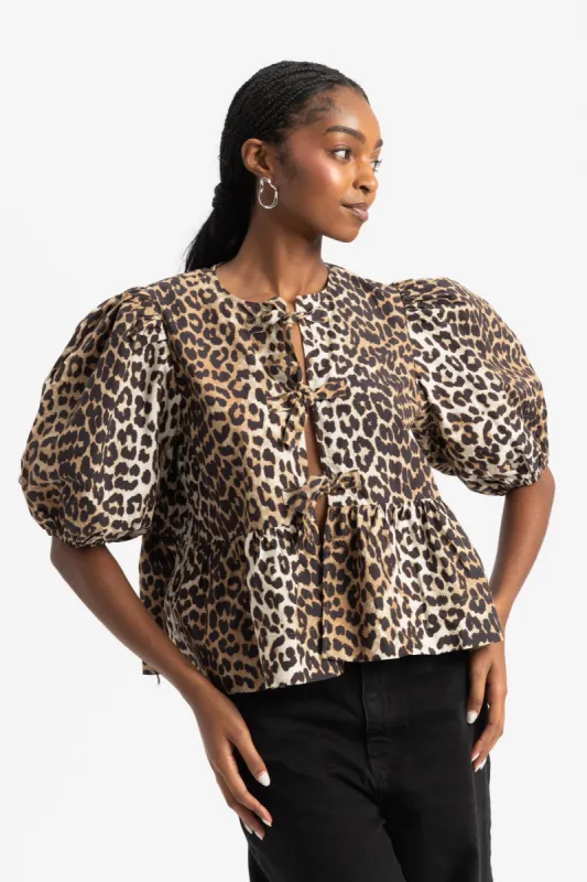 Peplum Blouse - Leopard sold by Social Studies Shop