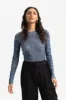 Long Sleeve Crewneck Blouse - Denim sold by Social Studies Shop