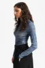 Long Sleeve Crewneck Blouse - Denim sold by Social Studies Shop