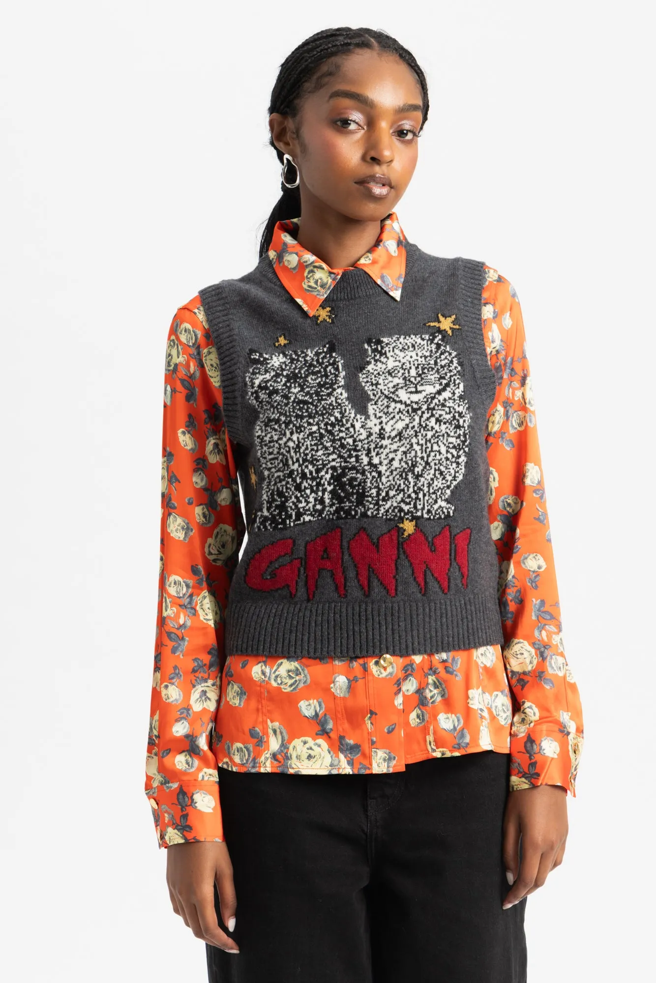 Cats Vest - Gray Quill sold by Social Studies Shop