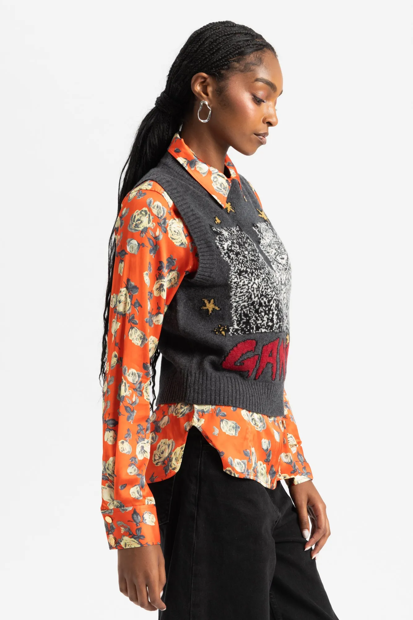 Cats Vest - Gray Quill sold by Social Studies Shop product image thumbnail 2