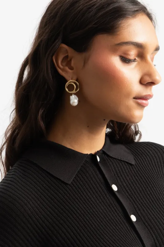 Coiling Earrings - 18ct Gold Plated sold by Social Studies Shop