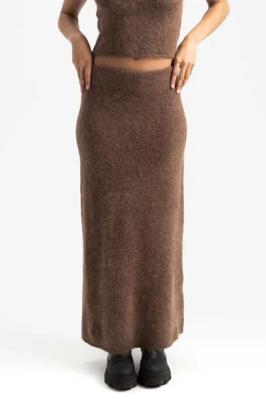 Fure Soft Fluffy Skirt - Dk Brown sold by Social Studies Shop
