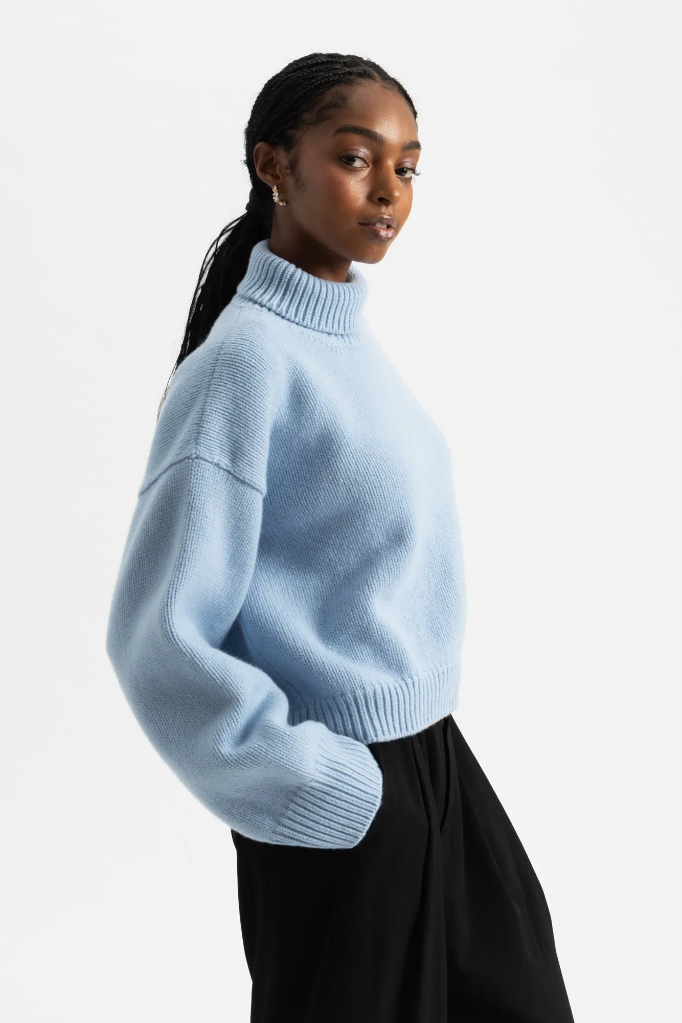 Caragh Chunky Crop High Neck - Pale Blue sold by Social Studies Shop product image thumbnail 3