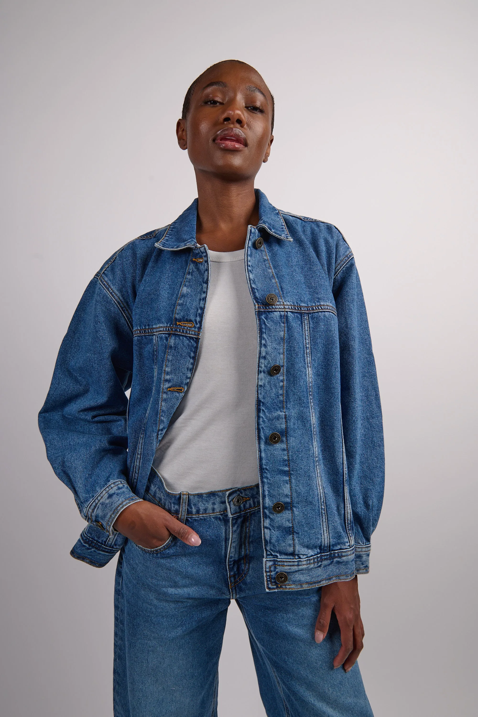 Eddie Jacket - Moment Mid Blue sold by Social Studies Shop