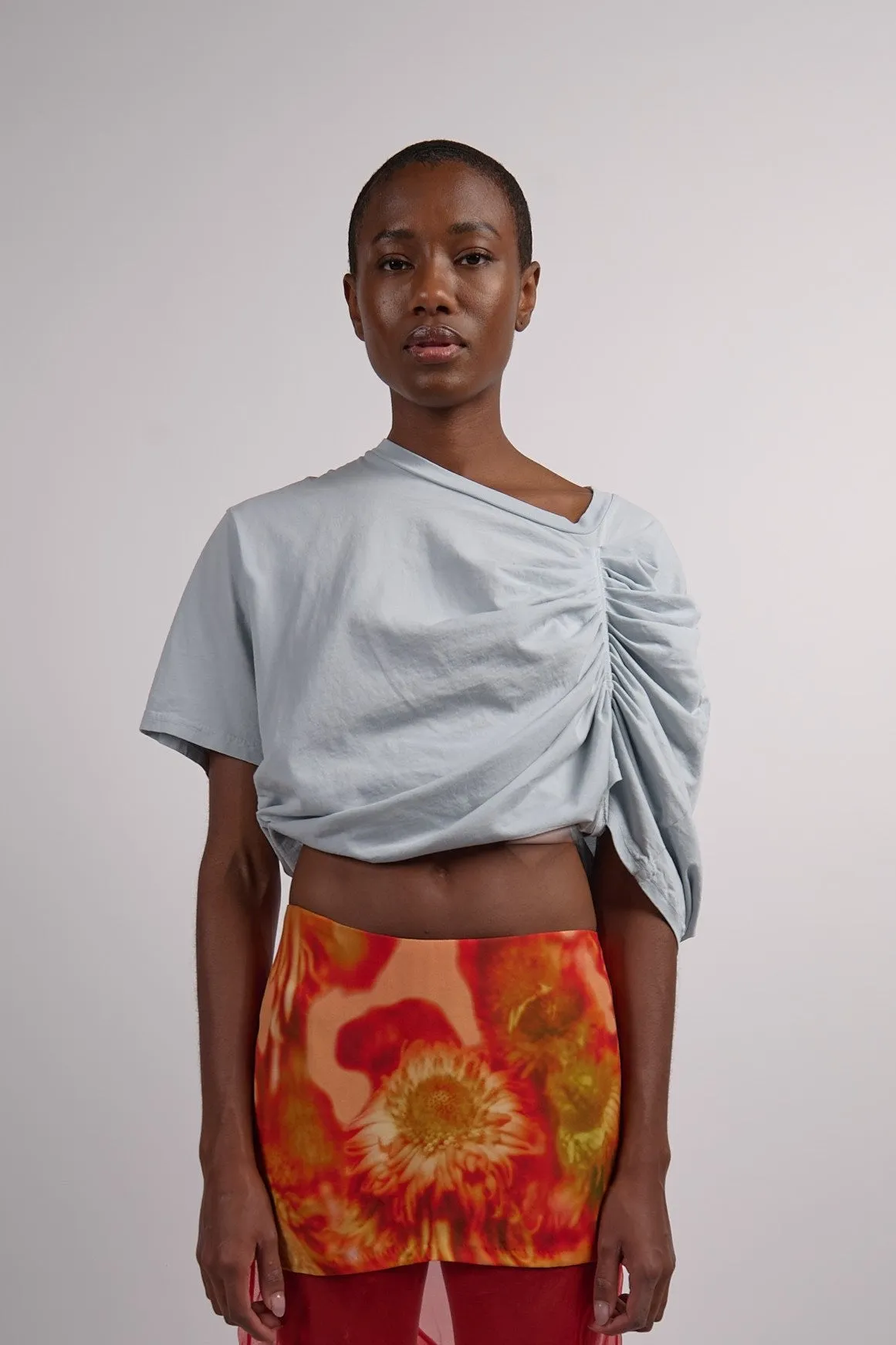 Eva Draped Tee - Dusty Blue sold by Social Studies Shop