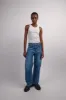 Avril Low Slouchy Wide Leg Jean - Moment Mid Blue sold by Social Studies Shop