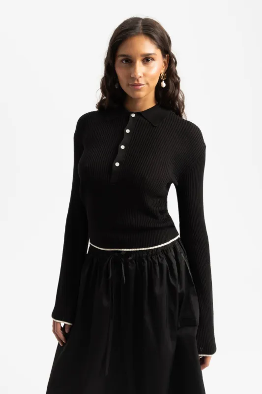 Kiki Polo Jumper - Black multi sold by Social Studies Shop