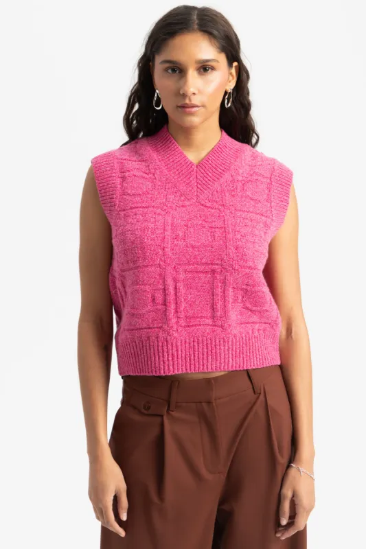 Mica Knitted Vest - Pink Links made by Thinking Mu