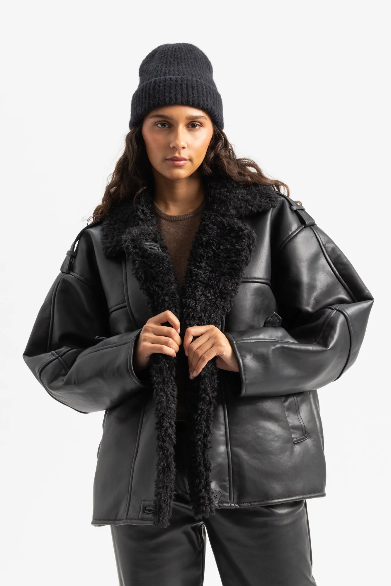 Brooklyn Aviator Jacket - Black sold by Social Studies Shop