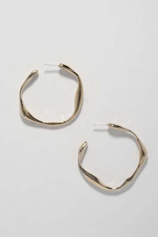 Onda Hoops Medium - 14K Gold Plated Bronze sold by Social Studies Shop