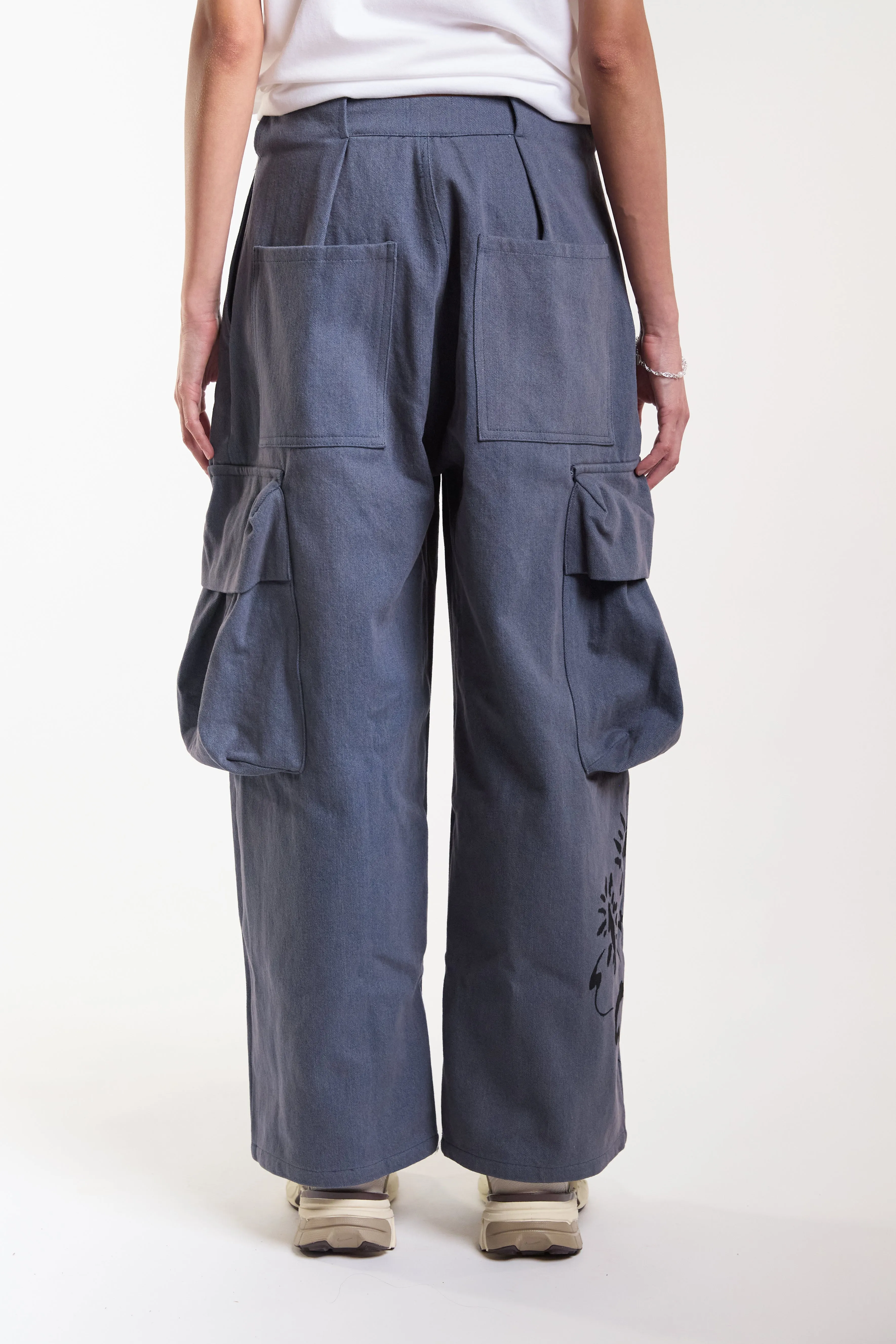 Pleated Cargo Pant - Charcoal Daisy sold by Social Studies Shop product image thumbnail 4