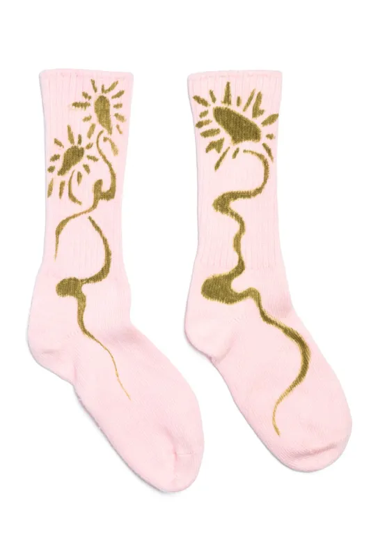 Organic Cotton Socks - Pink Daisy sold by Social Studies Shop
