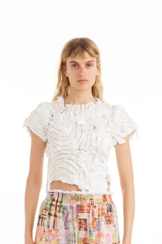 Short Sleeve Chirp Top - White sold by Social Studies Shop