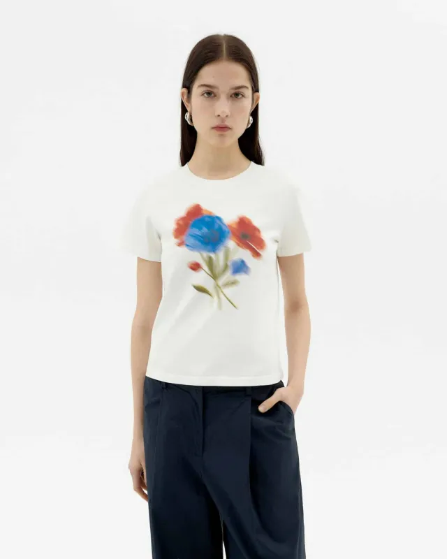 Blurry Flower Ida Tee - White sold by Social Studies Shop