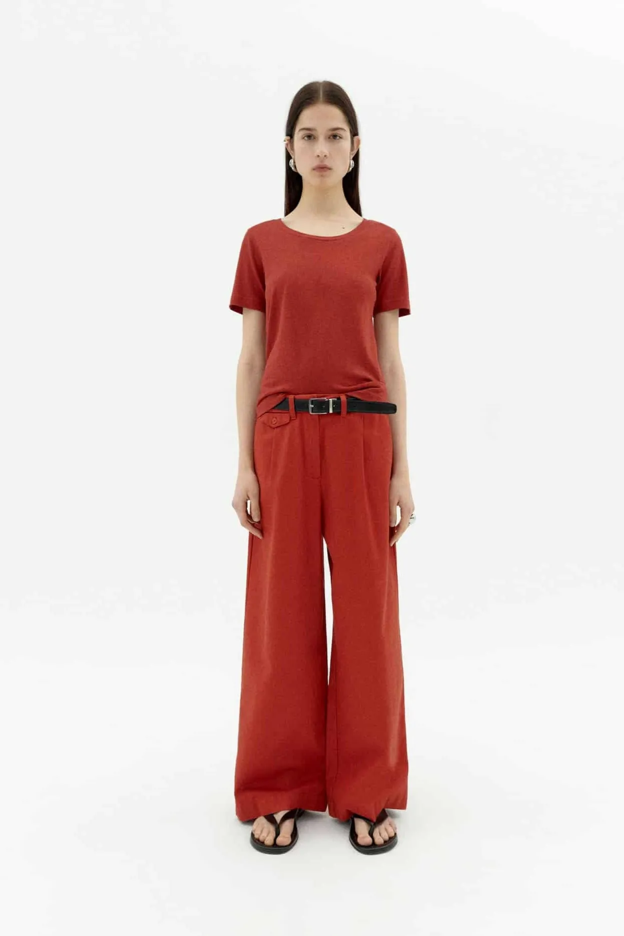 Orange Red Hemp Pat Pants - Orange Red sold by Social Studies Shop product image thumbnail 2