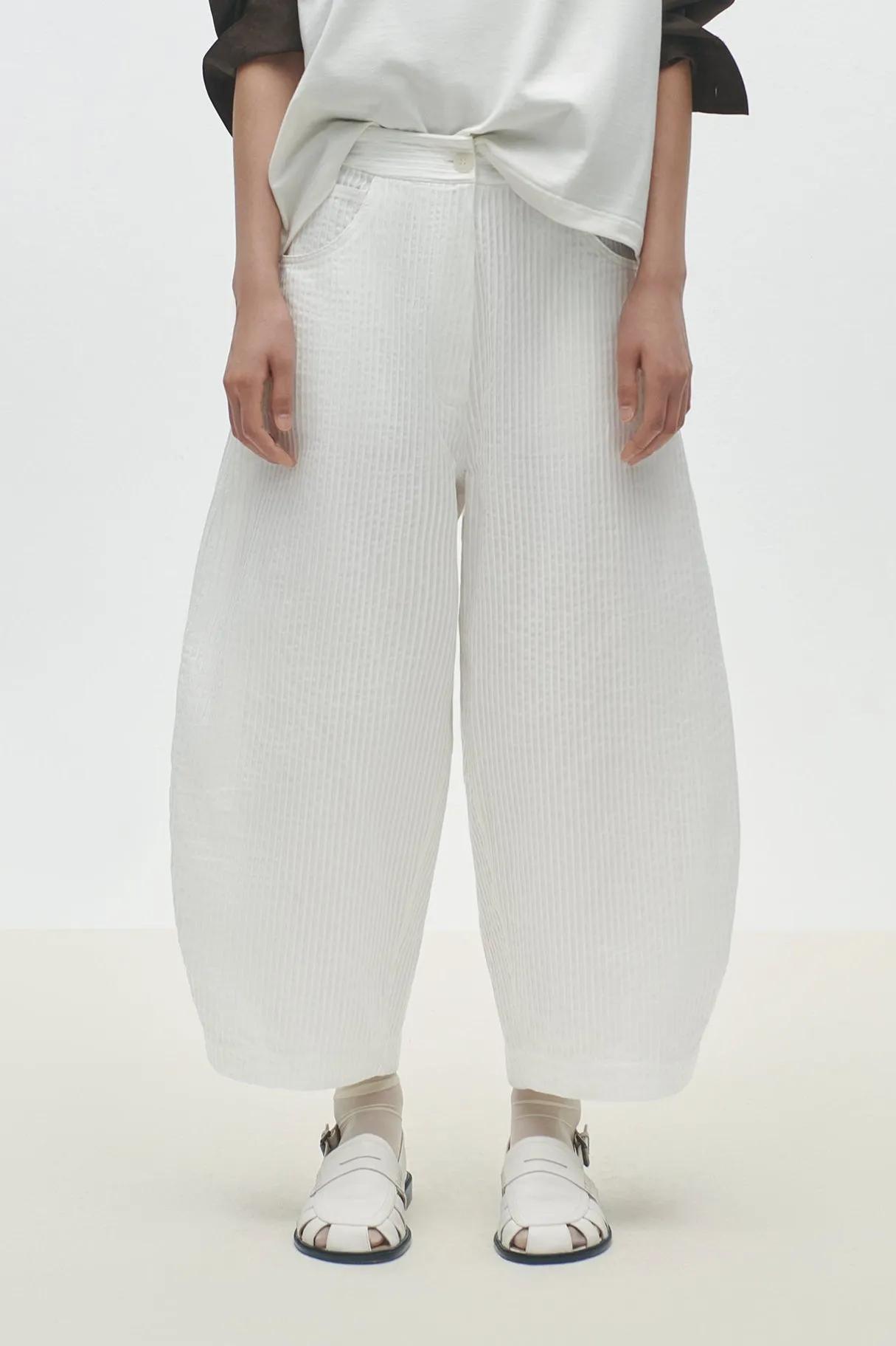 Tubular Curved Pants - White sold by Social Studies Shop