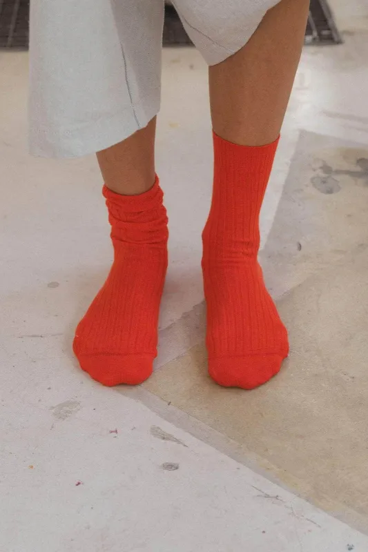 Rib Overankle Socks - Bill Red sold by Social Studies Shop