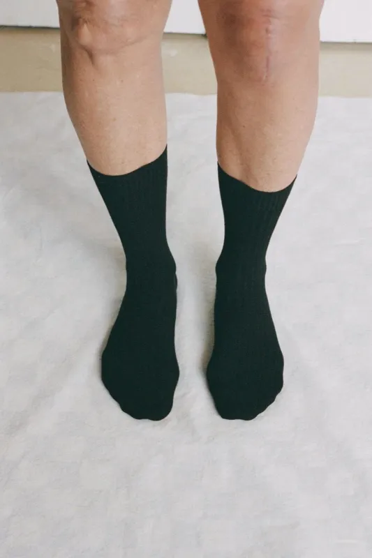 Rib Overankle Socks - Black sold by Social Studies Shop