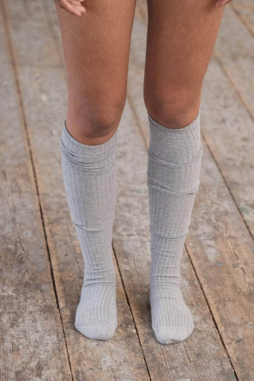 Overknee Socks - Grey Melange sold by Social Studies Shop