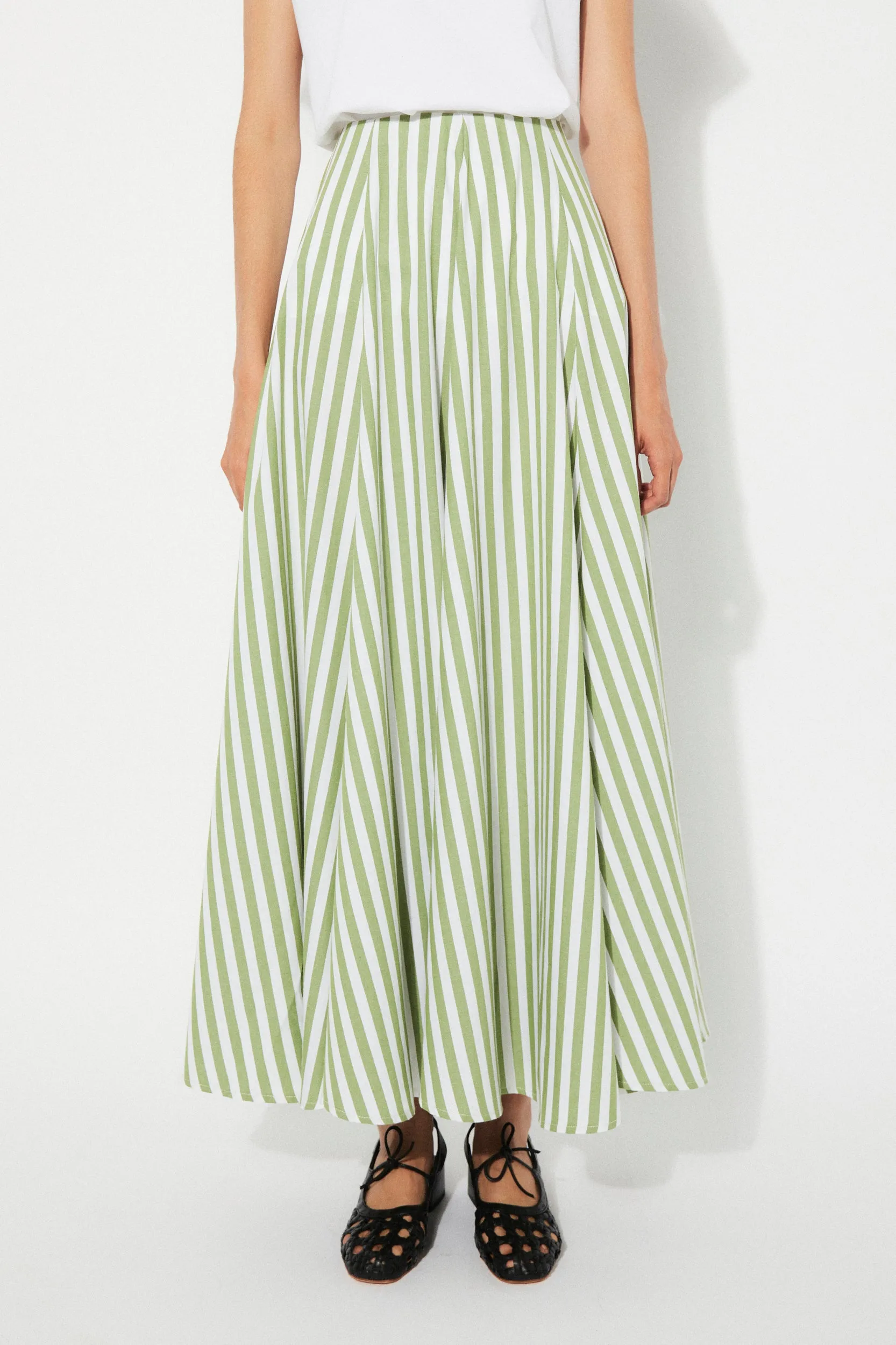 Vitalis Skirt - Green Stripes sold by Social Studies Shop