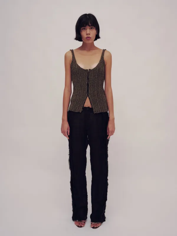 Fringe Unhinged Pleated Pants - Black sold by Social Studies Shop