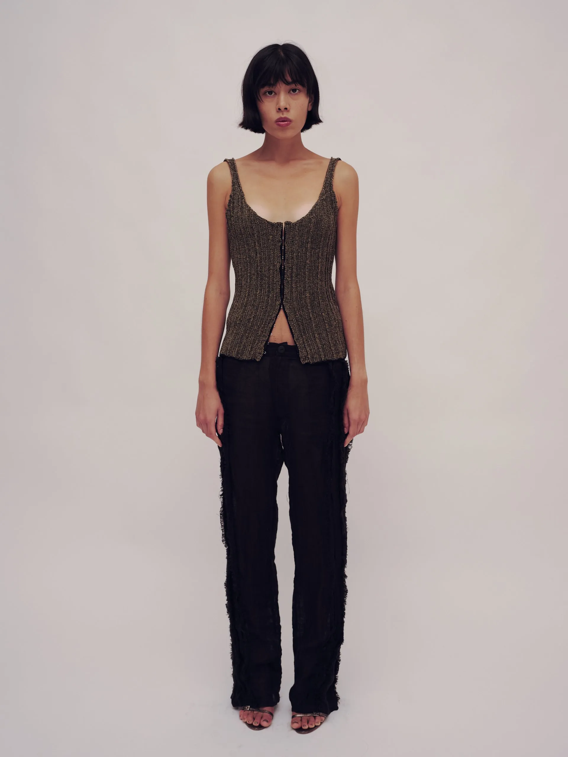 Fringe Unhinged Pleated Pants - Black sold by Social Studies Shop