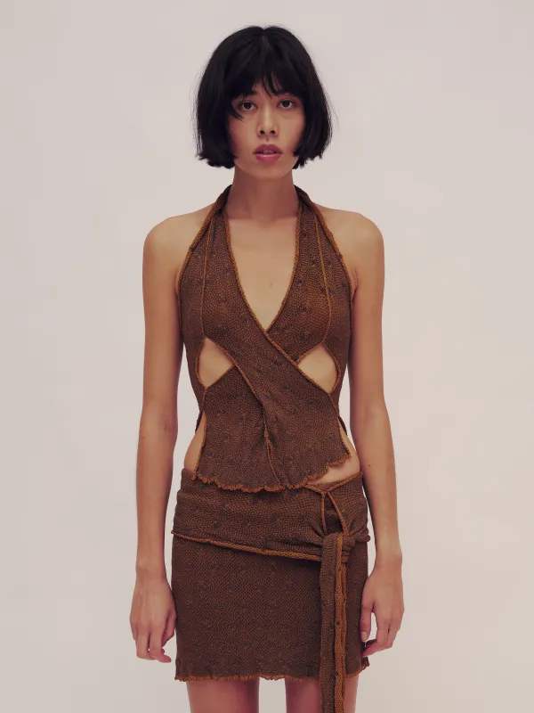 Dot Cable Tank - Mustard/Blue sold by Social Studies Shop