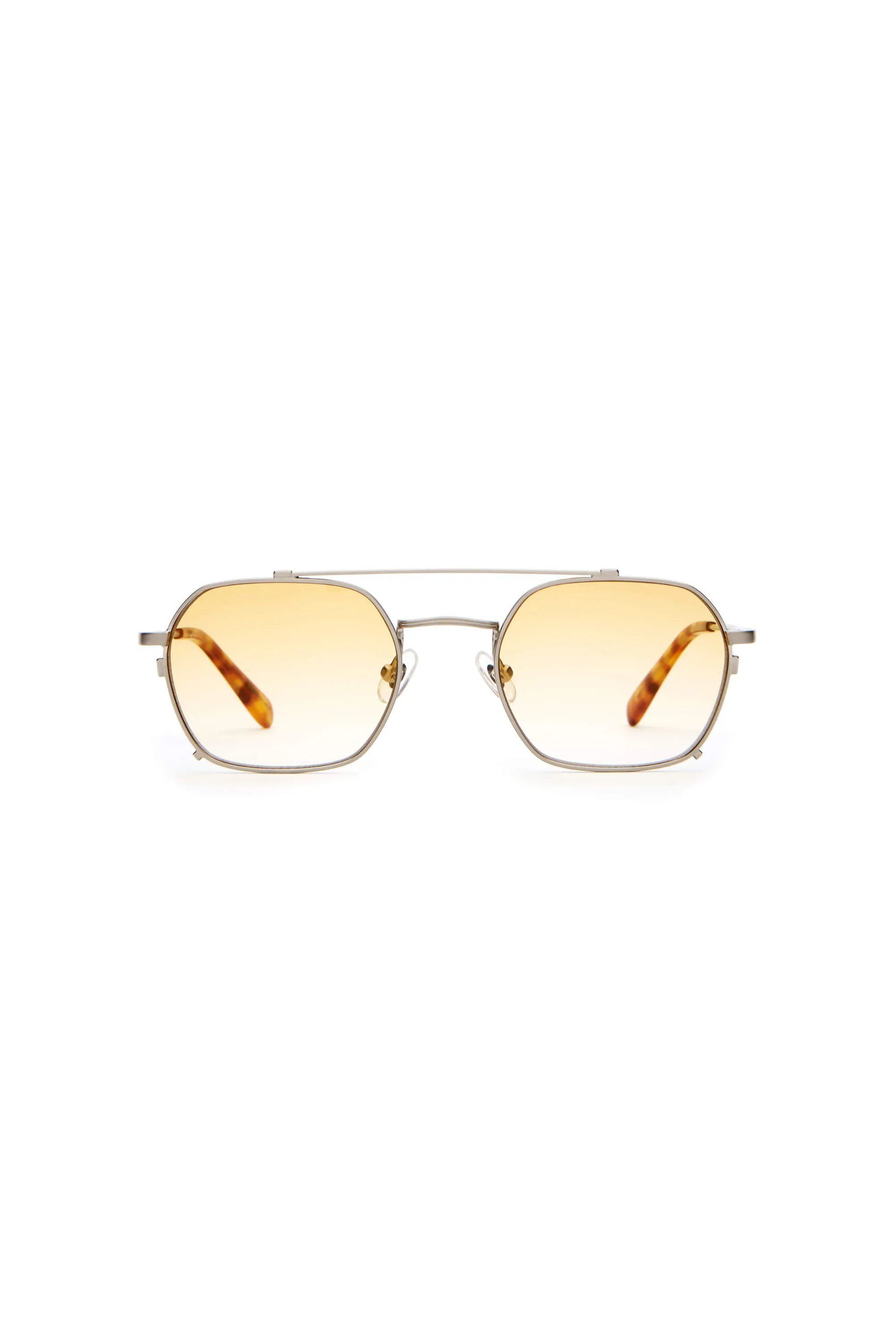 The Jazz Safari - Brushed Silver Frame & Honey Gradient Lens sold by Social Studies Shop