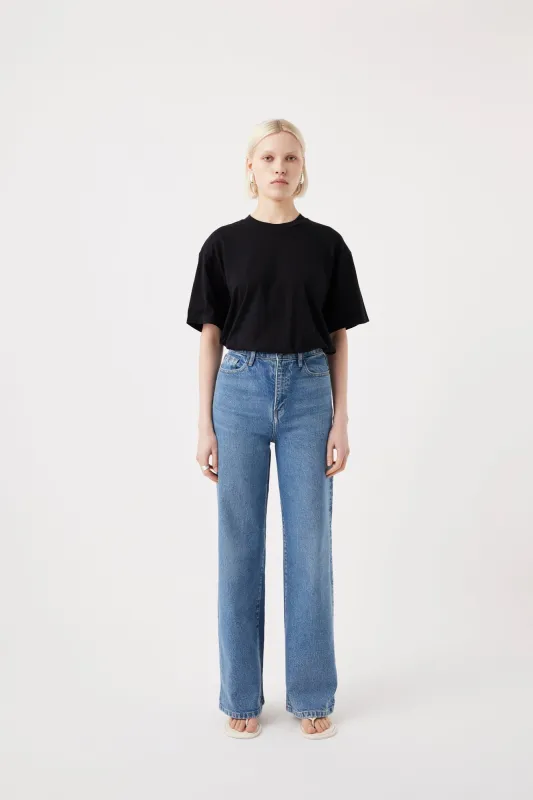 Ellie High Wide Leg Jean - Meridian Mid Blue sold by Social Studies Shop