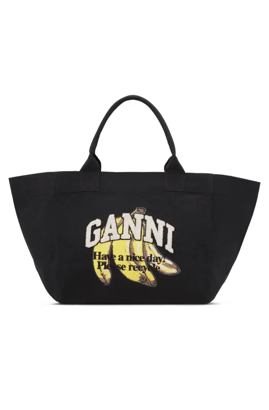 Shopper XXL Pocket Banana Print - Black sold by Social Studies Shop