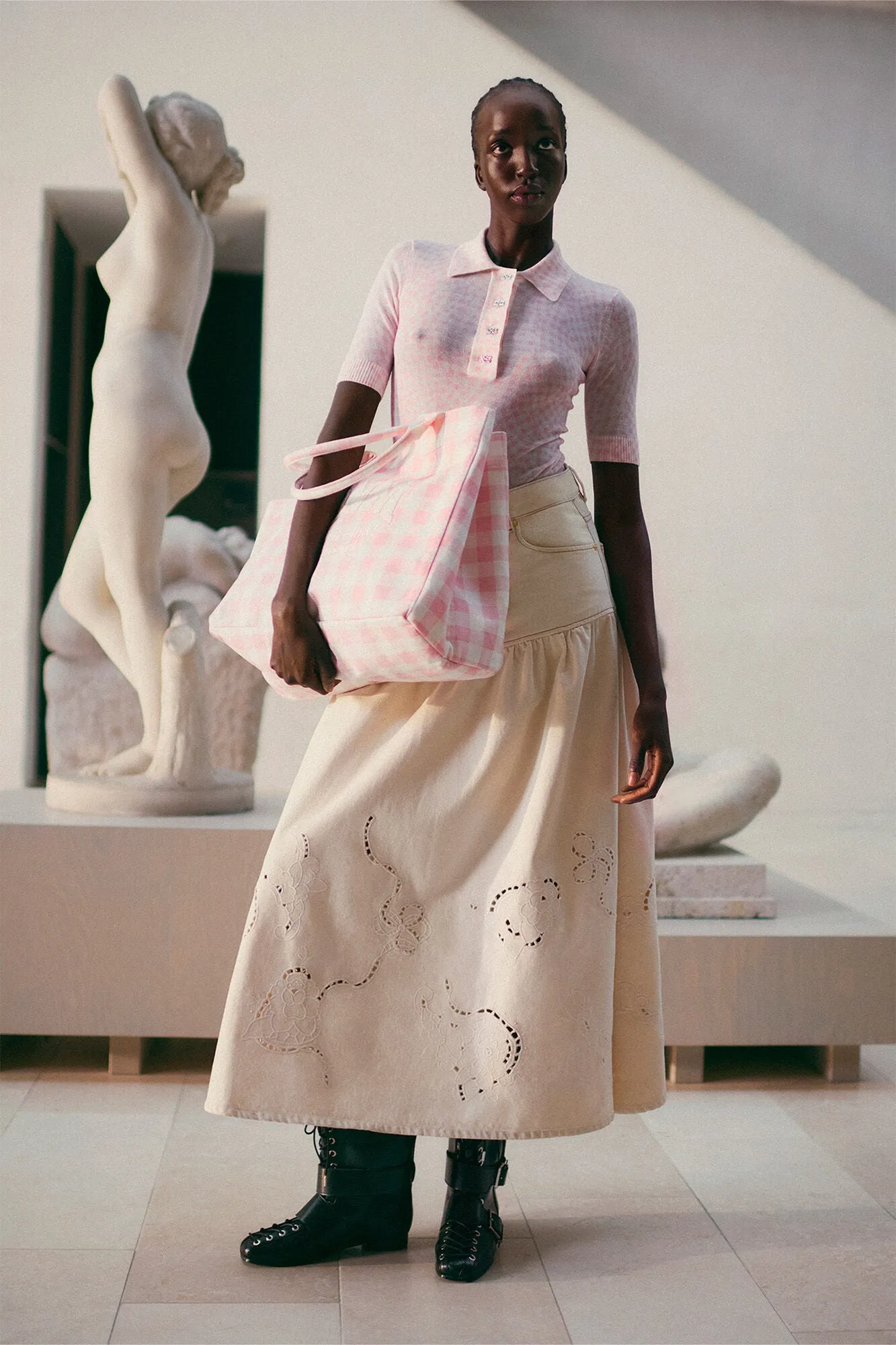 Shopper XXL Pocket Vichy - Bleached Mauve sold by Social Studies Shop product image thumbnail 3