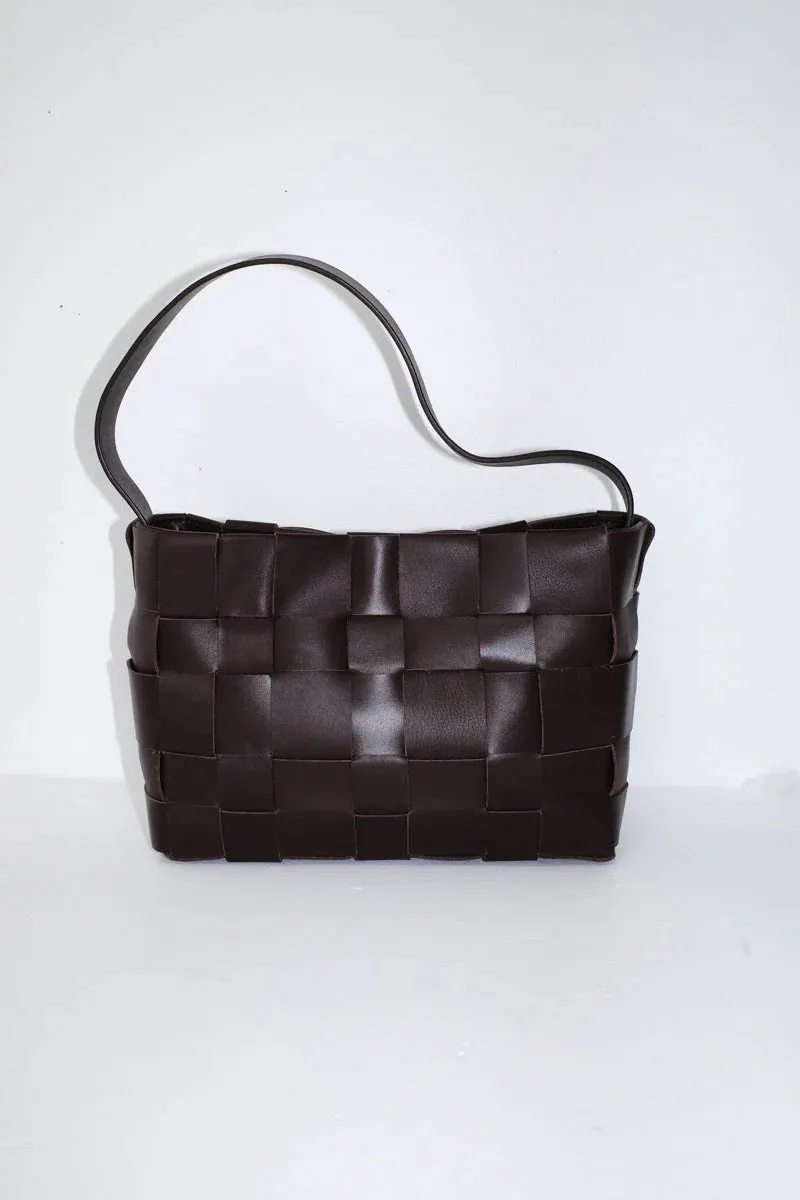 Woven Mini Tote - Chocolate sold by Social Studies Shop