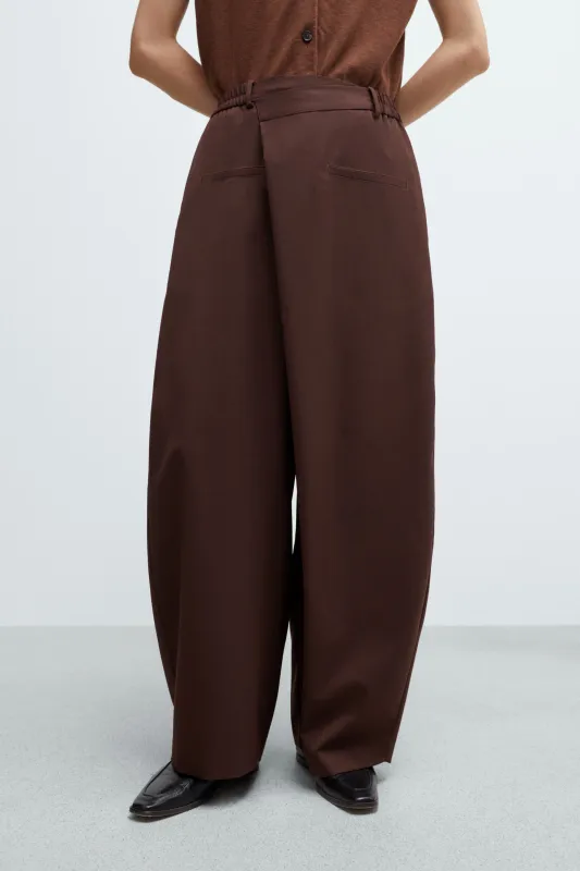 Tailored Crossover Pants - Burgundy sold by Social Studies Shop