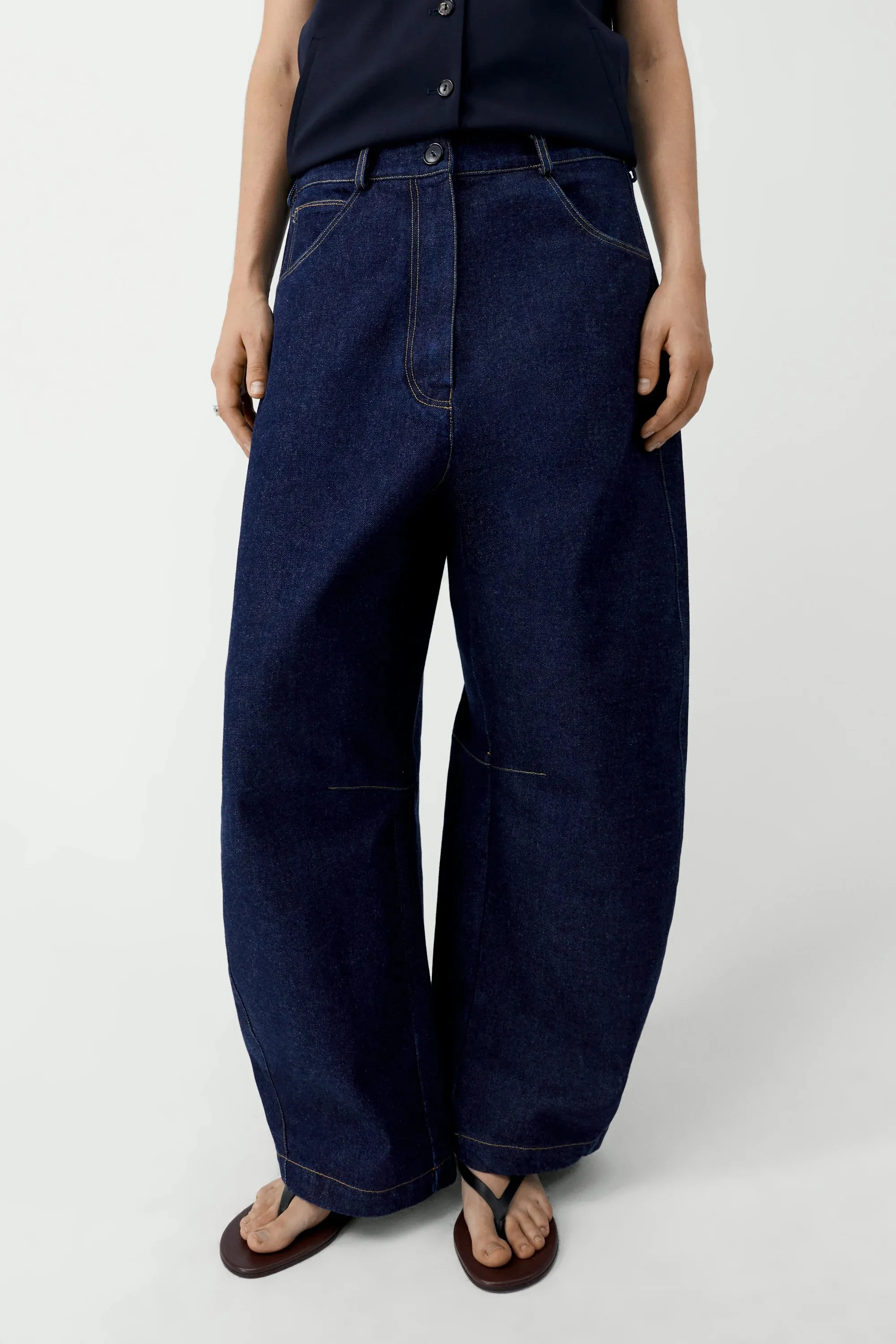 Curved Baggy Jeans - Denim sold by Social Studies Shop product image thumbnail 2