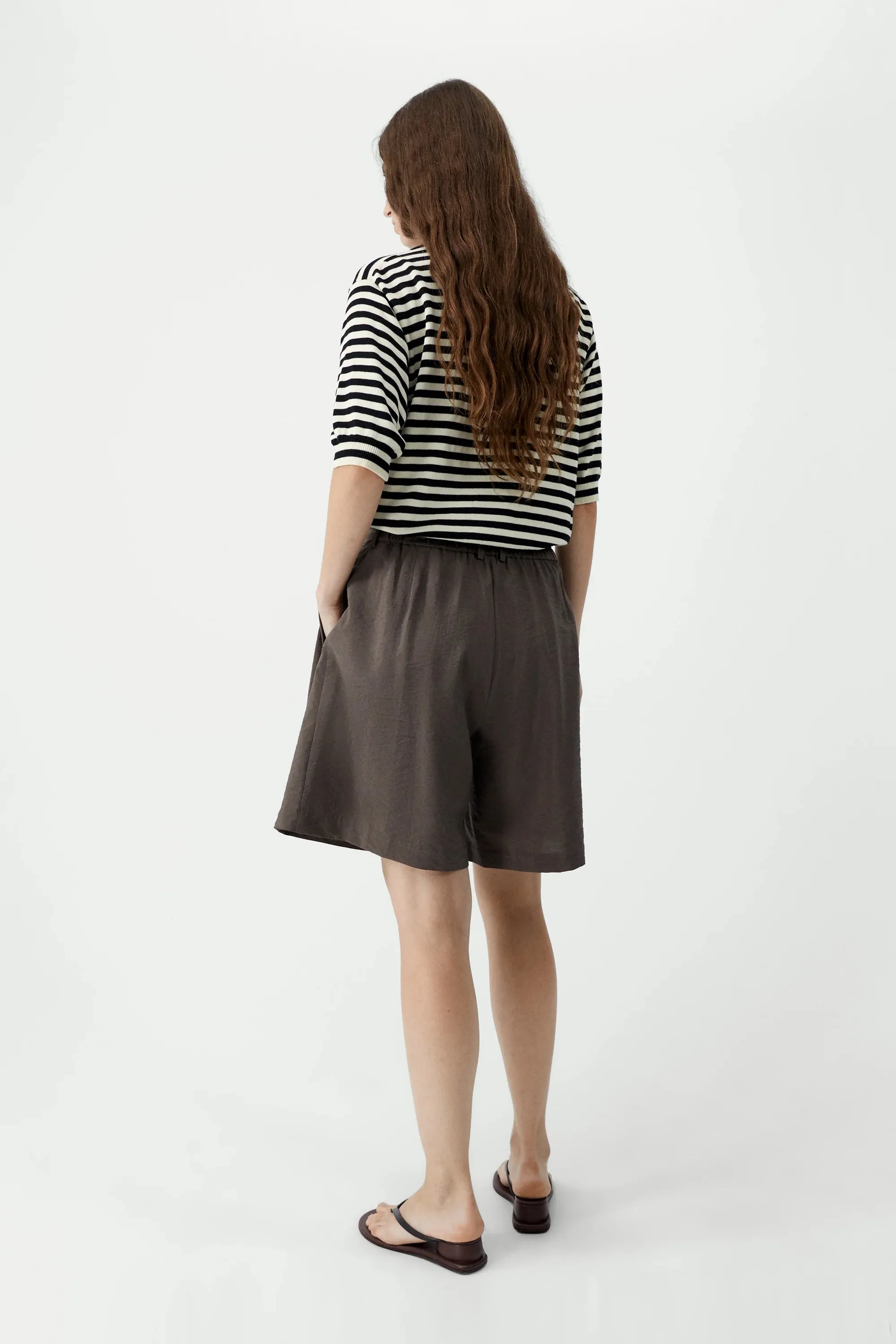 Silk Bermuda Shorts - Taupe sold by Social Studies Shop product image thumbnail 3