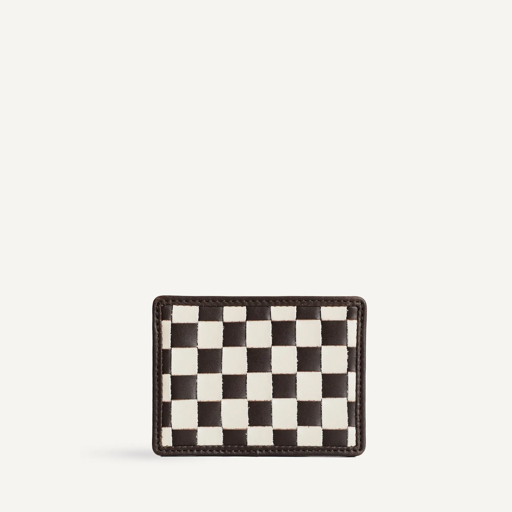 Nico Card Case - Brown & Cream Check sold by Social Studies Shop