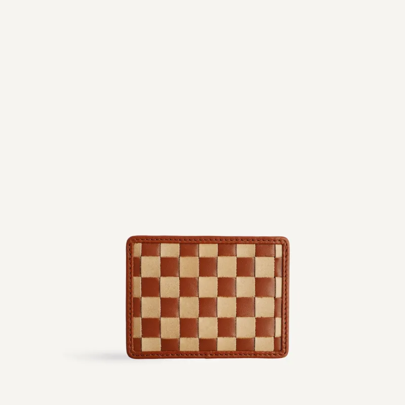 Nico Card Case - Caramel & Sienna Check made by Bembien