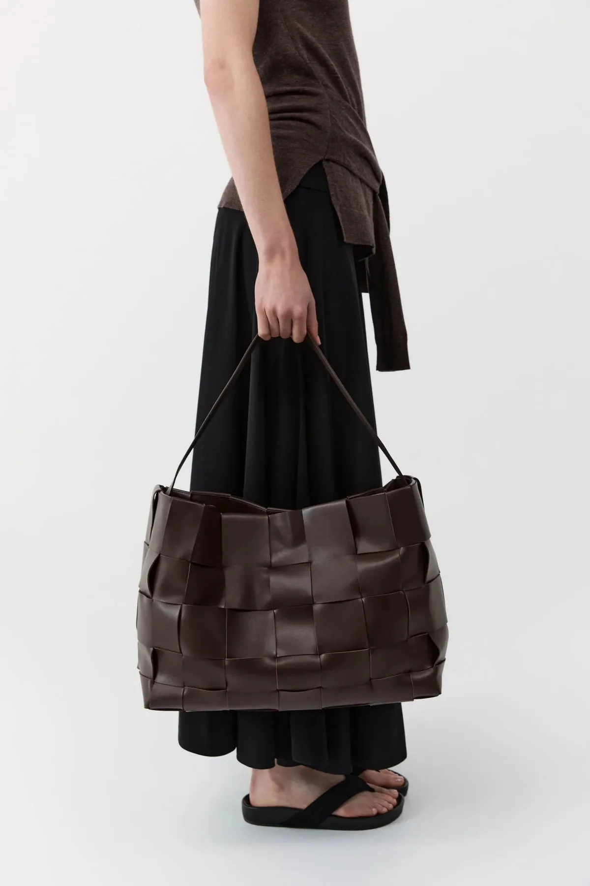 Woven Large Tote - Chocolate sold by Social Studies Shop product image thumbnail 3