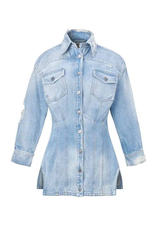 Si Si Shacket (LIGHT BLUE) sold by Folklore Shop