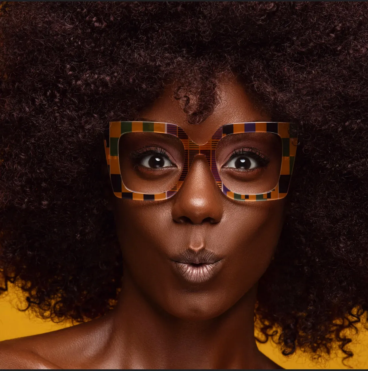 KA kente oversized cateye eyeglasses sold by Folklore Shop product image thumbnail 3
