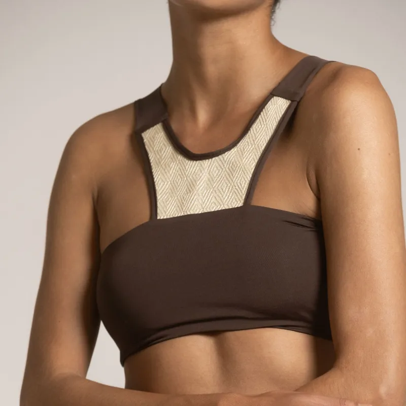 T139 SILVANA TOP DARK BROWN sold by Folklore Shop