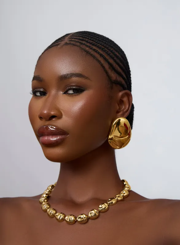 Ere Large Earrings (gold) made by Folklore Shop