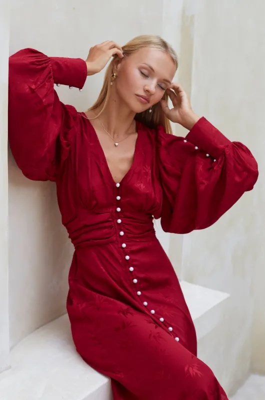 Juliette Pearl Buttons Midi Dress sold by Folklore Shop