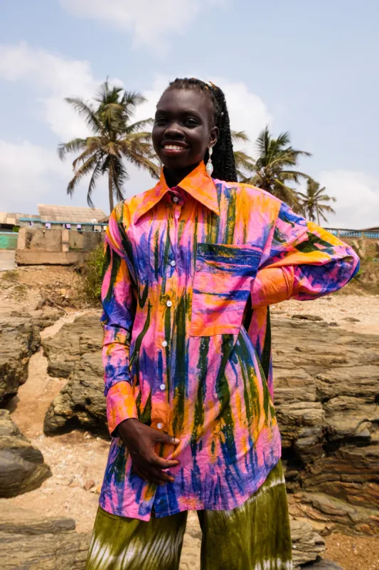 KOMI EASY UNISEX BUTTON-UP | PASTEL sold by Folklore Shop