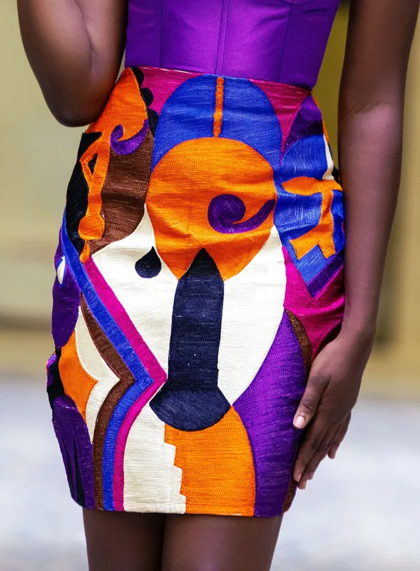 Full Embroidered mini skirt sold by Folklore Shop